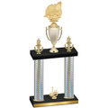Double Silver Carbon Fiber First Place Swimming Trophy