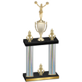 Double Silver Carbon Fiber Victory Cheerleading Trophy