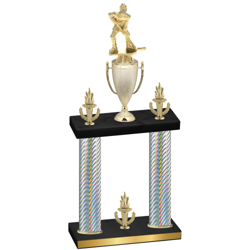 Double Silver Carbon Fiber Victory Hockey Trophy