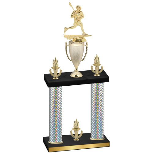 Double Silver Carbon Fiber Victory Lacrosse Trophy