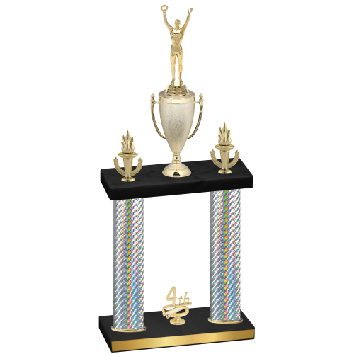 Double Silver Carbon Fiber Fourth Place Victory Trophy
