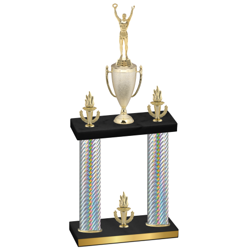 Double Silver Carbon Fiber Victory Victory Trophy