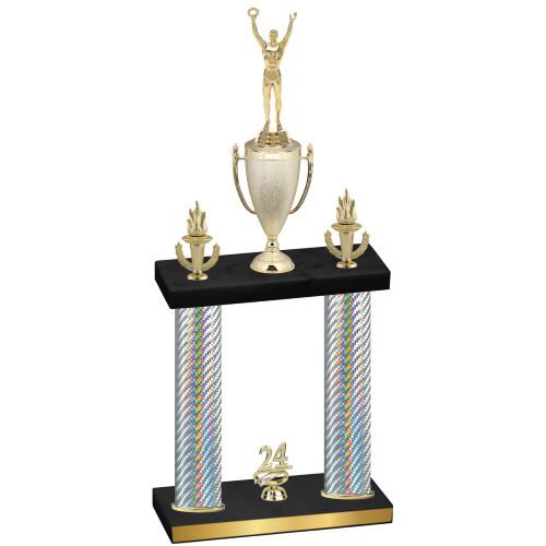 Double Silver Carbon Fiber Year Victory Trophy