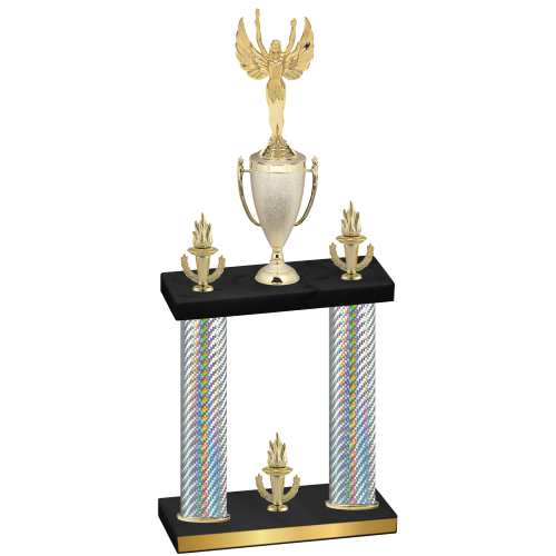 Double Silver Carbon Fiber Victory Victory Trophy
