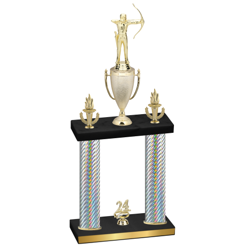 Double Silver Carbon Fiber Year Archery Trophy
