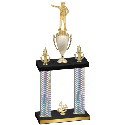 Double Silver Carbon Fiber Fourth Place Shooter Trophy