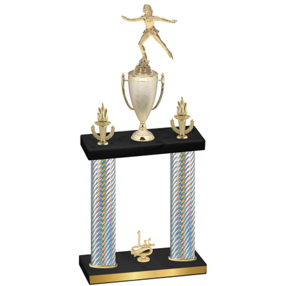 Double Silver Carbon Fiber First Place Skater Trophy