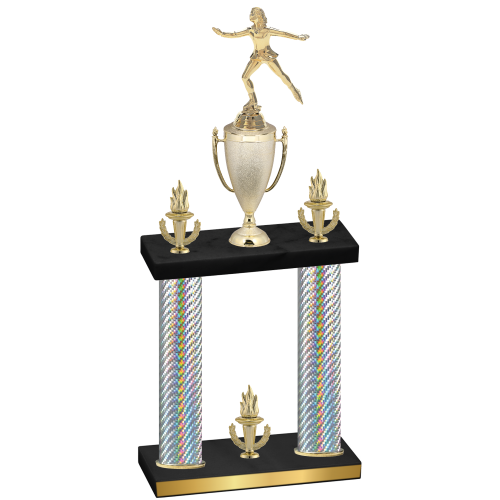 Double Silver Carbon Fiber Victory Skater Trophy