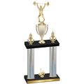 Double Silver Carbon Fiber First Place Weights Trophy