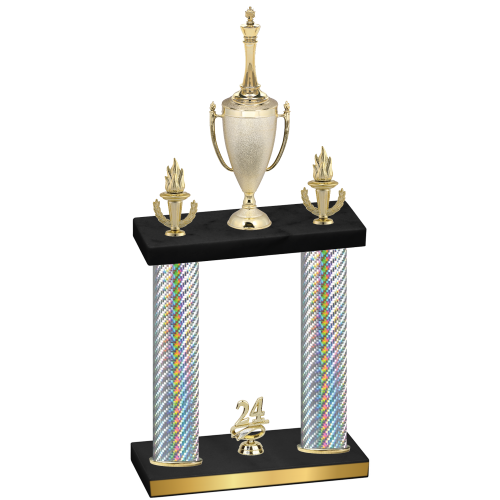 Double Silver Carbon Fiber Year Chess Trophy