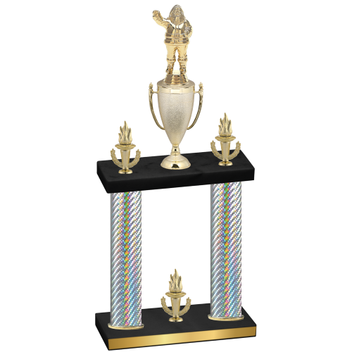 Double Silver Carbon Fiber Victory Holiday Trophy