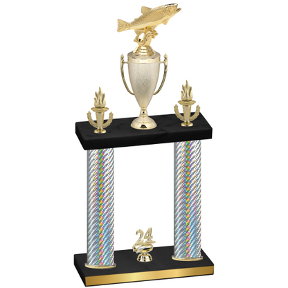 Double Silver Carbon Fiber Year Fishing Trophy