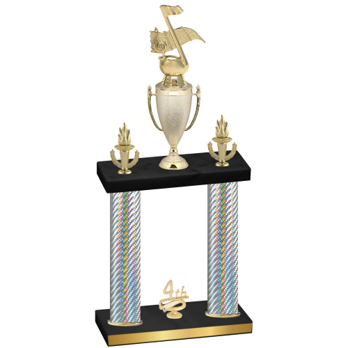 Double Silver Carbon Fiber Fourth Place Music Trophy