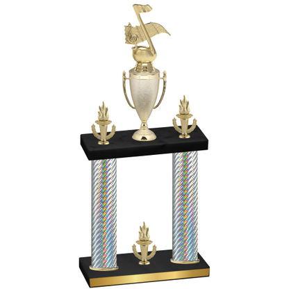Double Silver Carbon Fiber Victory Music Trophy