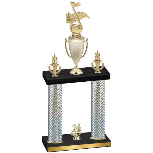 Double Silver Carbon Fiber Year Music Trophy