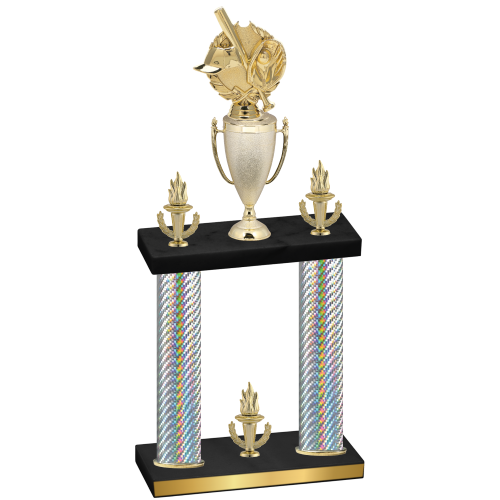 Double Silver Carbon Fiber Victory Baseball Trophy