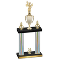 Double Silver Carbon Fiber Year Academics Trophy