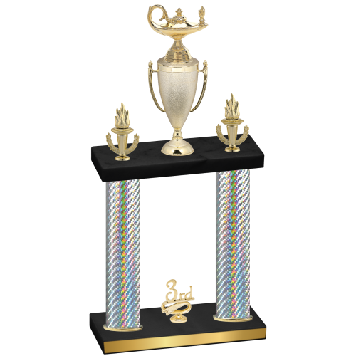 Double Silver Carbon Fiber Third Place Academics Trophy