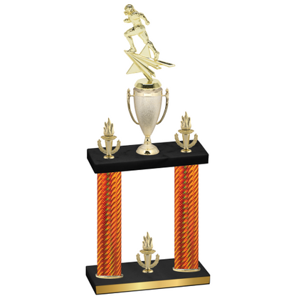 Double Orange Carbon Fiber Victory Football Trophy