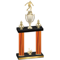 Double Orange Carbon Fiber First Place Soccer Trophy