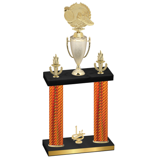 Double Orange Carbon Fiber First Place Running Trophy