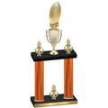 Double Orange Carbon Fiber Victory Football Trophy