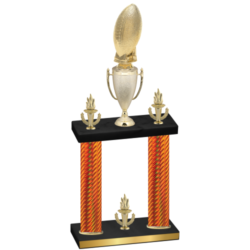 Double Orange Carbon Fiber Victory Football Trophy