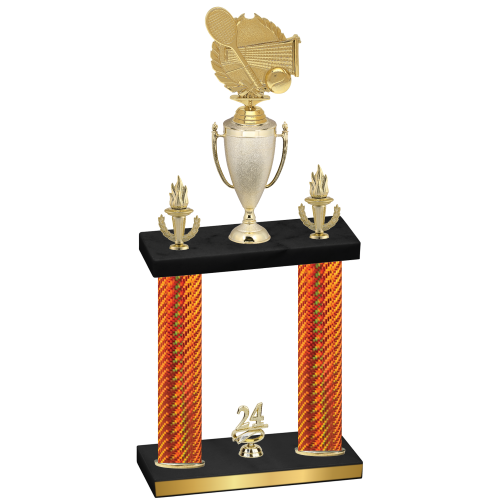 Double Orange Carbon Fiber Year Tennis Trophy