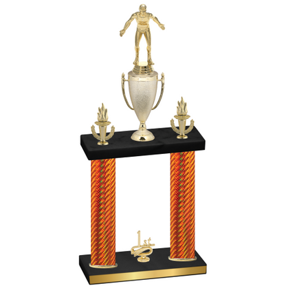 Double Orange Carbon Fiber First Place Wrestling Trophy