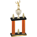 Double Orange Carbon Fiber Victory Volleyball Trophy