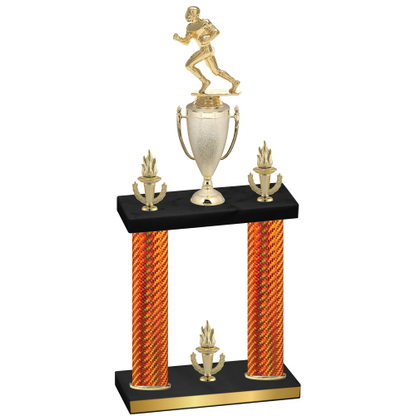 Double Orange Carbon Fiber Victory Football Trophy