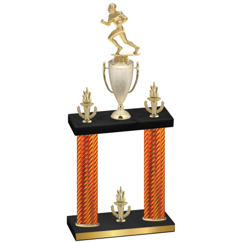 Double Orange Carbon Fiber Victory Football Trophy