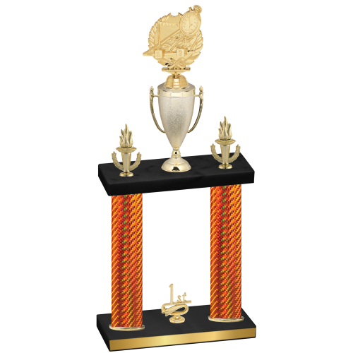 Double Orange Carbon Fiber First Place Swimming Trophy