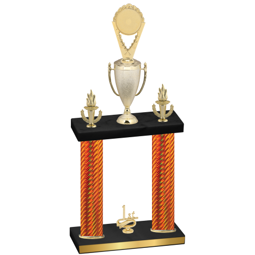 Double Orange Carbon Fiber First Place Insert Trophy