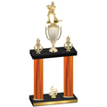 Double Orange Carbon Fiber Fourth Place Hockey Trophy