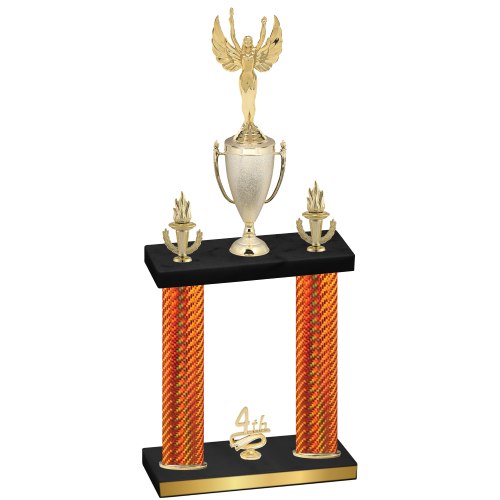 Double Orange Carbon Fiber Fourth Place Victory Trophy