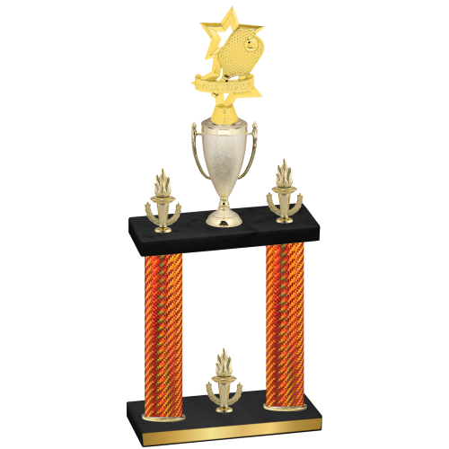 Double Orange Carbon Fiber Victory Pickleball Trophy