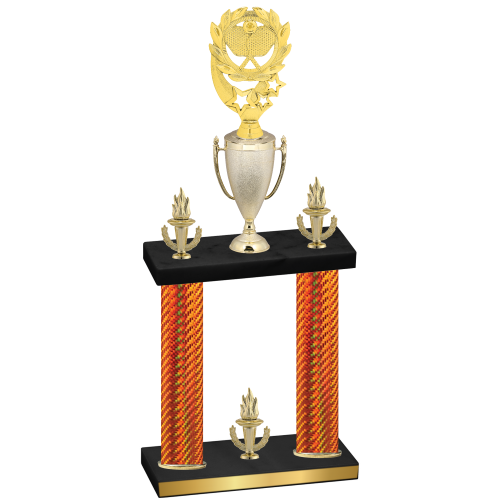 Double Orange Carbon Fiber Victory Pickleball Trophy