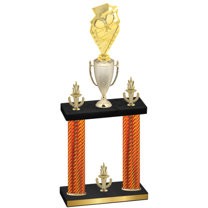 Double Orange Carbon Fiber Victory Pickleball Trophy
