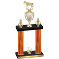 Double Orange Carbon Fiber Second Place Horses Trophy