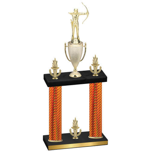 Double Orange Carbon Fiber Victory Archery Trophy
