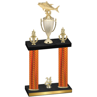 Double Orange Carbon Fiber Year Fishing Trophy