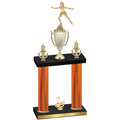 Double Orange Carbon Fiber Second Place Skater Trophy