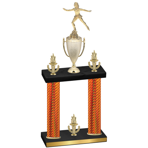 Double Orange Carbon Fiber Victory Skater Trophy