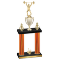 Double Orange Carbon Fiber First Place Weights Trophy