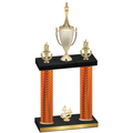 Double Orange Carbon Fiber Fourth Place Chess Trophy