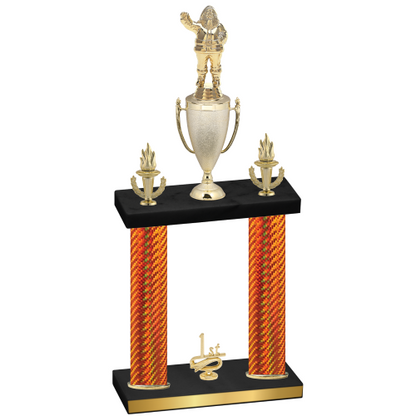 Double Orange Carbon Fiber First Place Holiday Trophy