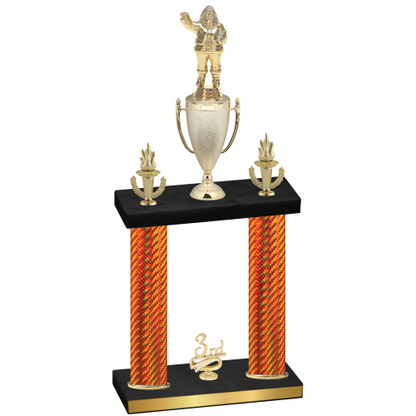 Double Orange Carbon Fiber Third Place Holiday Trophy