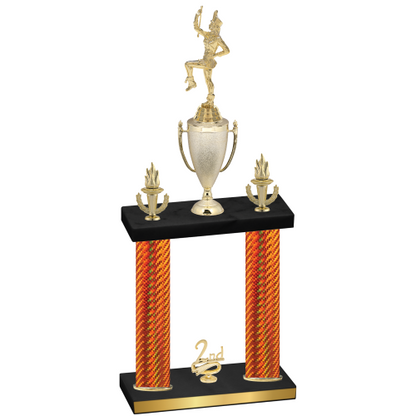 Double Orange Carbon Fiber Second Place Majorette Trophy