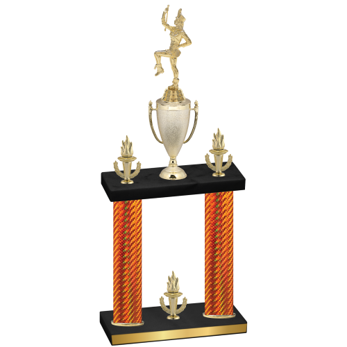 Double Orange Carbon Fiber Victory Majorette Trophy